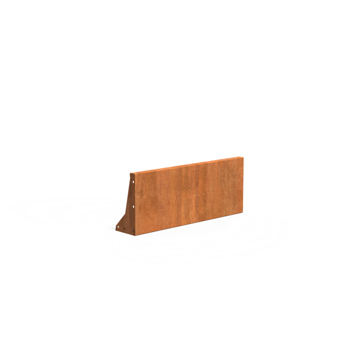Stützwand aus Cortenstahl - Gerade | 100 x 20 x 40 cm