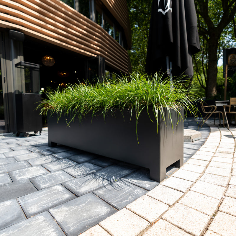 Aluminium Pflanzkübel CARREZ mit Füßen | 100 x 40 x 80 cm