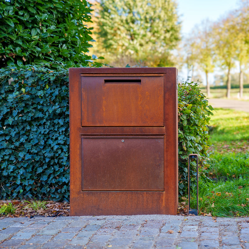 Cortenstahl Paketbriefkasten PACA | 87 x 30 x 125 cm
