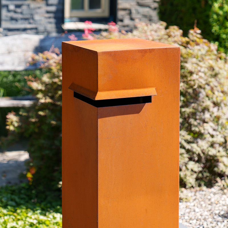 Cortenstahl Briefkasten IVAR | 35 x 35 x 120 cm