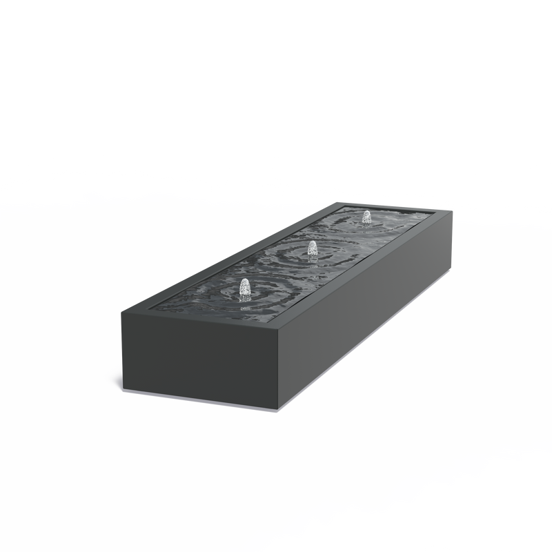 Aluminium watertafel 300 x 80 x 40 cm, incl. LED & pomp