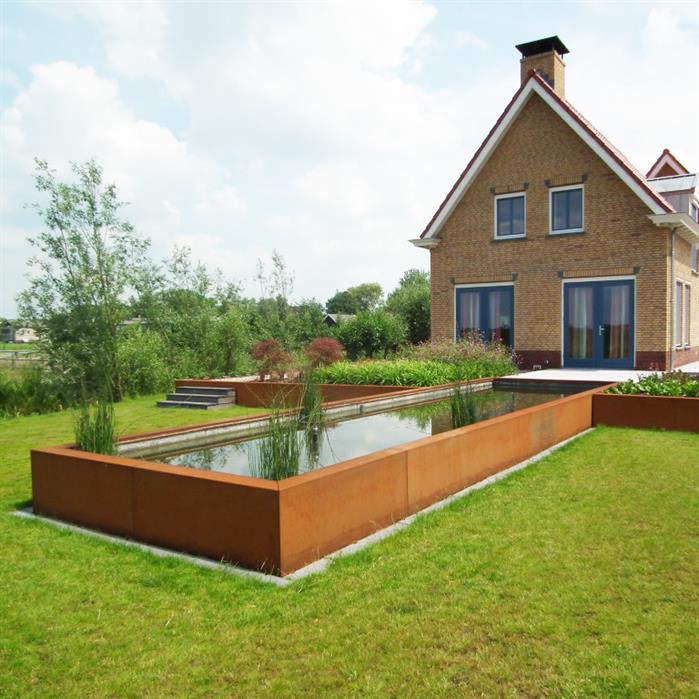Cortenstaal kant-en-klare vijver | 250 x 120x 40 cm