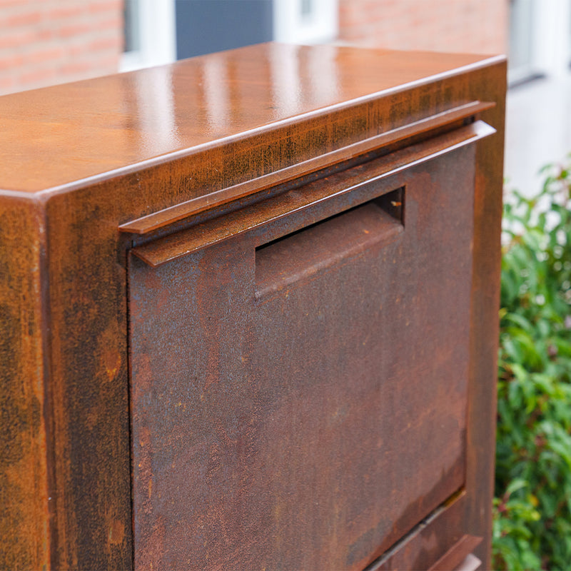 Cortenstahl Paketbriefkasten PACA | 87 x 30 x 125 cm