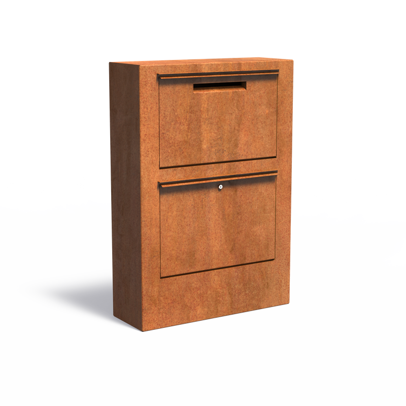 Cortenstahl Paketbriefkasten PACA | 87 x 30 x 125 cm