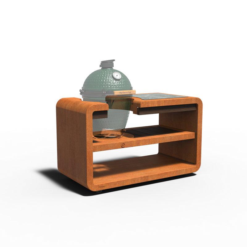 Station Kamado 1500 × 752 × 927 mm – Outdoor-Küchenstation aus Cortenstahl