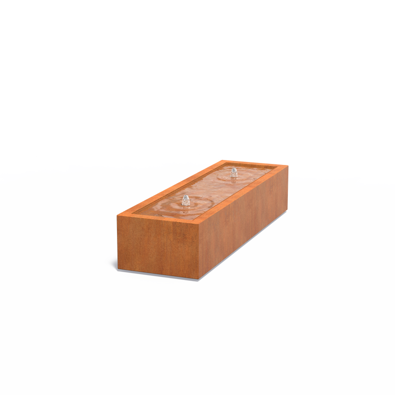 Watertafel 200 x 60 x 40 cm - cortenstaal, incl. LED & pomp
