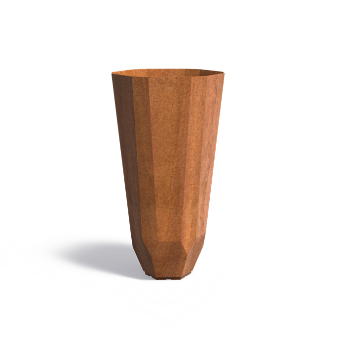 FACET Pflanzkübel aus Cortenstahl | 65 x 120 cm