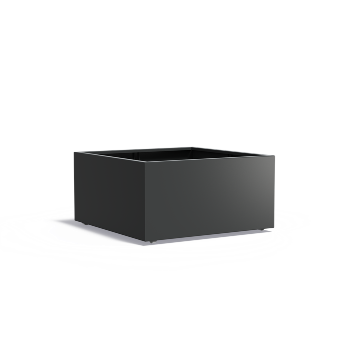 CARREZ vierkante aluminium plantenbak 120x120x60 met wielen