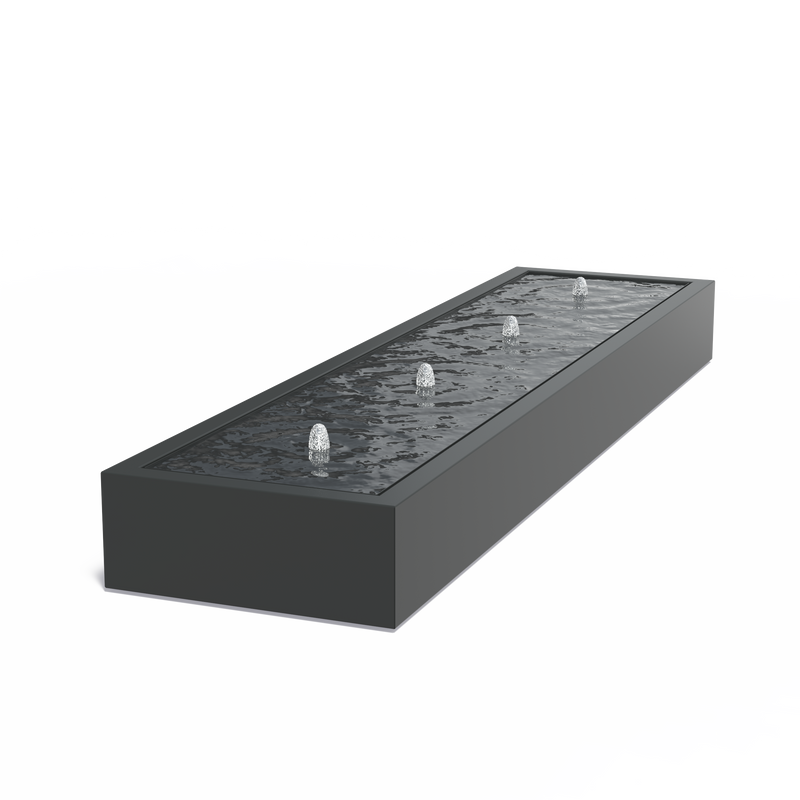 Aluminium watertafel 400 x 100 x 40 cm, incl. LED & pomp