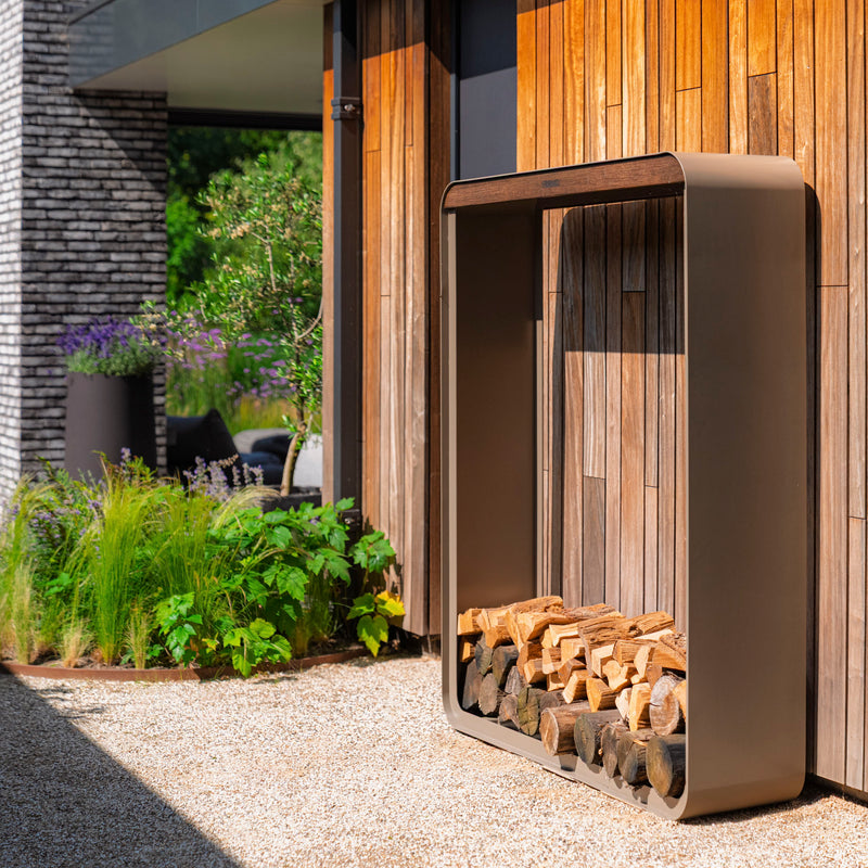 Houtopslag SERRA 100 x 40 x 180 cm - aluminium
