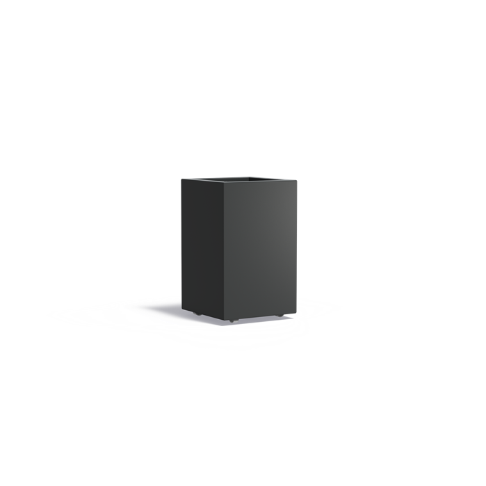 CARREZ vierkante aluminium plantenbak 50x50x80 met wielen