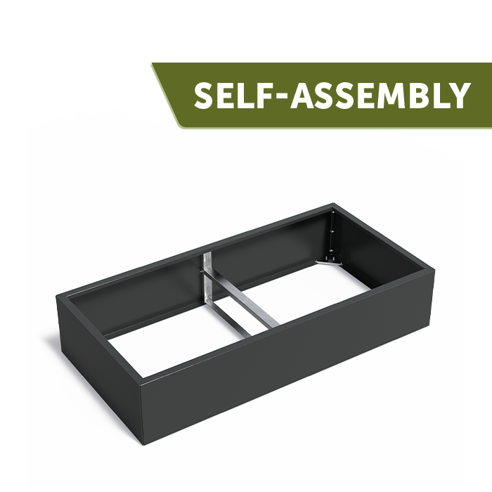 CARREZ Connect 200 x 100 x 40 cm - gecoat staal zonder bodem