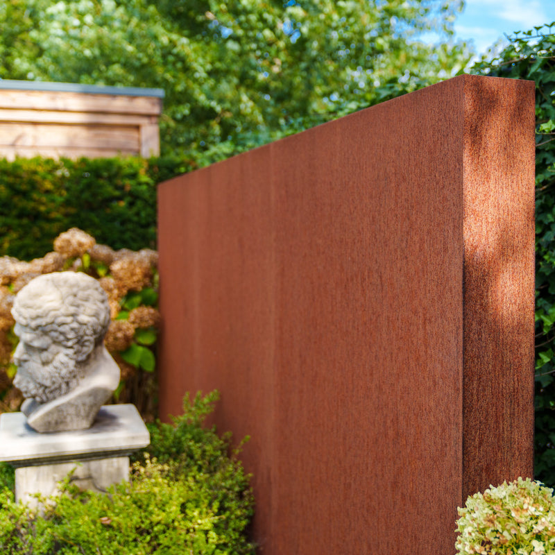 Cortenstahl Gartenmauer | 100 x 15 x 135 cm