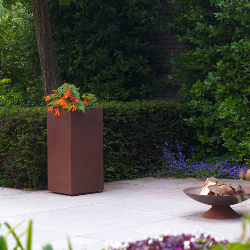 CARREZ 120 x 120 x 60 cm - Cortenstaal plantenbak met bodem