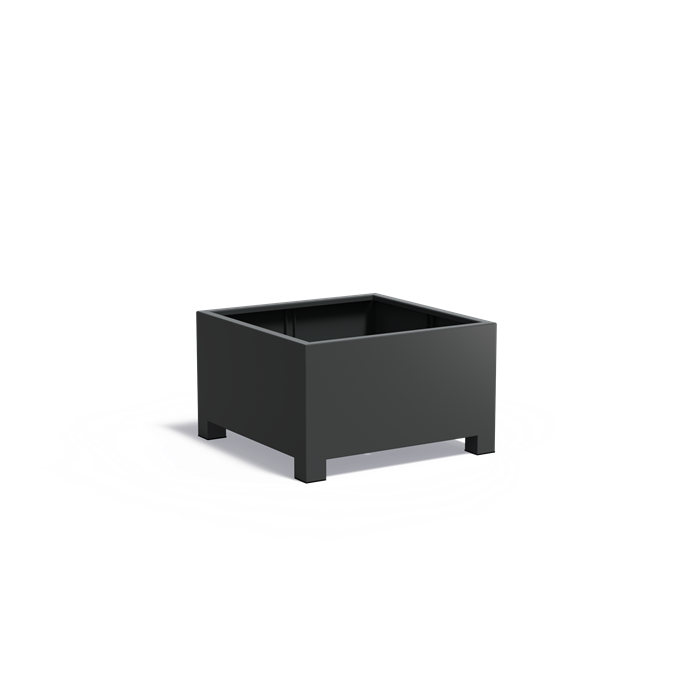 CARREZ vierkante aluminium plantenbak 100x100x60 met poten