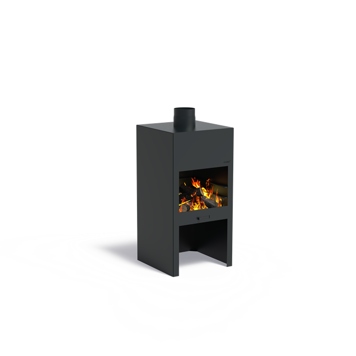 STIG buitenhaard zwart gecoat staal