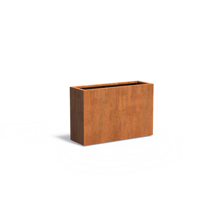 Cortenstahl Pflanzkübel CARREZ mit Boden | 120 x 40 x 80 cm
