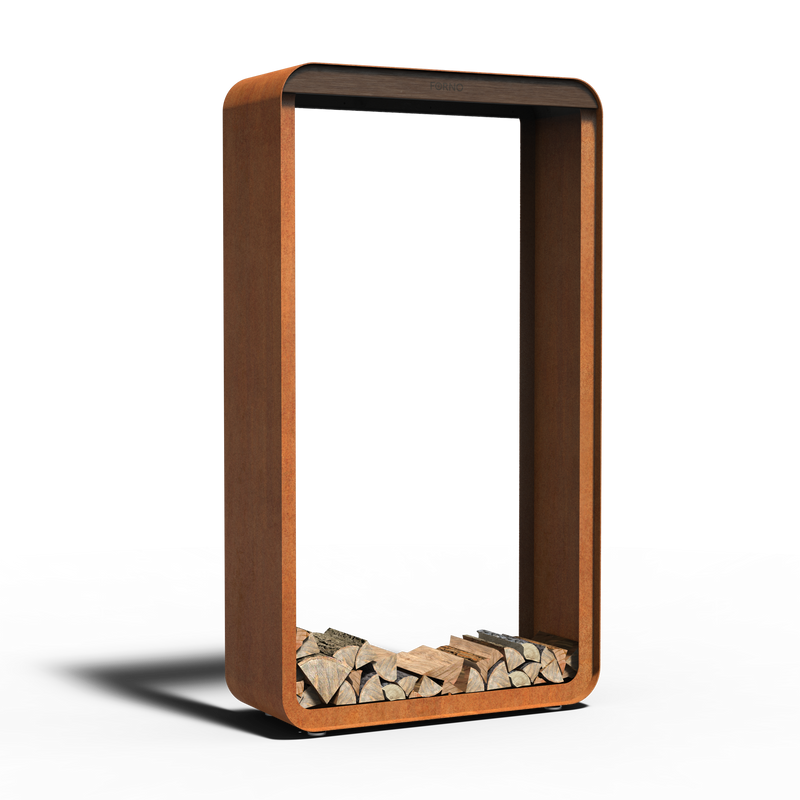 Houtopslag SERRA 100 × 40 × 180 cm - cortenstaal