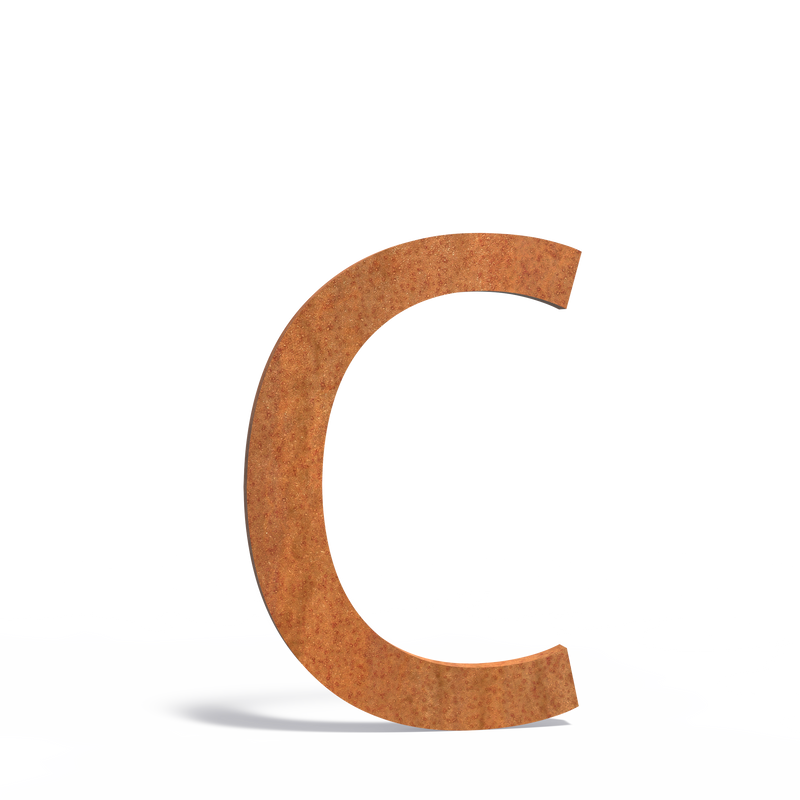 Huisletter C | 55 x 5 x 90 mm | Cortenstaal
