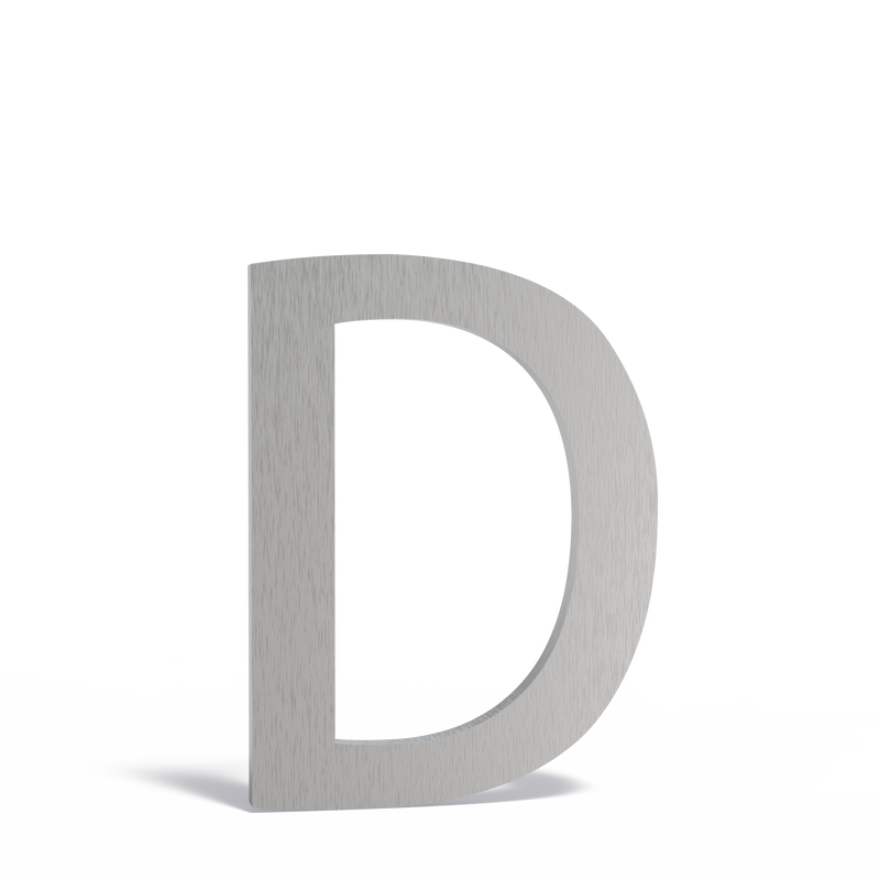 Huisletter D | 70 x 5 x 90 mm | RVS