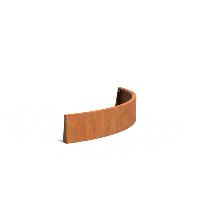Stützwand aus Cortenstahl – Außenbogen | 150 x 150 x 30 cm