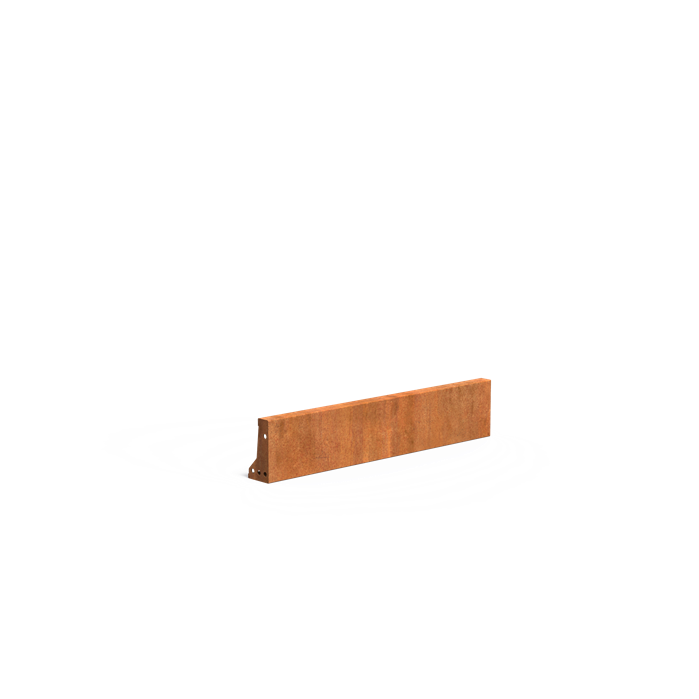 Stützwand aus Cortenstahl - Gerade | 100 × 10 × 20 cm