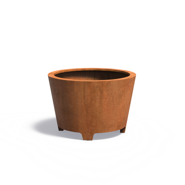 Cortenstahl Pflanzkübel CONIC mit Füßen | ø 120 x 80 cm