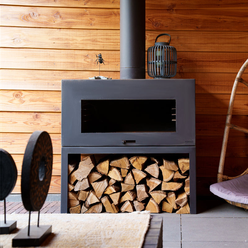 ENOK Gartenkamin aus Cortenstahl | 100 × 50 × 50 cm (optional mit Grillfunktion)