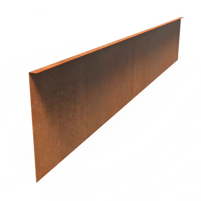 Rasenkante Cortenstahl - Gekanteter Rand | 2300 x 3 x 390 mm | Set mit 5 Stück