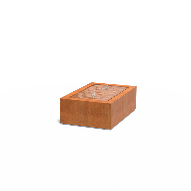 Wassertisch mit Pumpe & LED-Beleuchtung | 120 x 80 x 40 cm | Cortenstahl