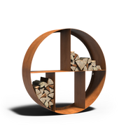 cortenstaal houtopslag ronde