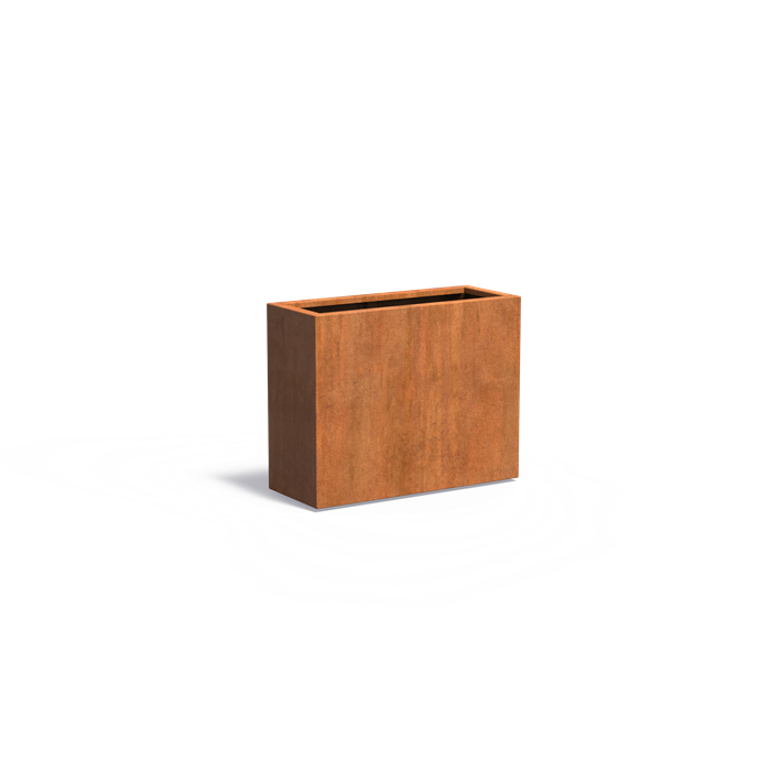 Cortenstahl Pflanzkübel CARREZ mit Boden | 100 x 40 x 80 cm