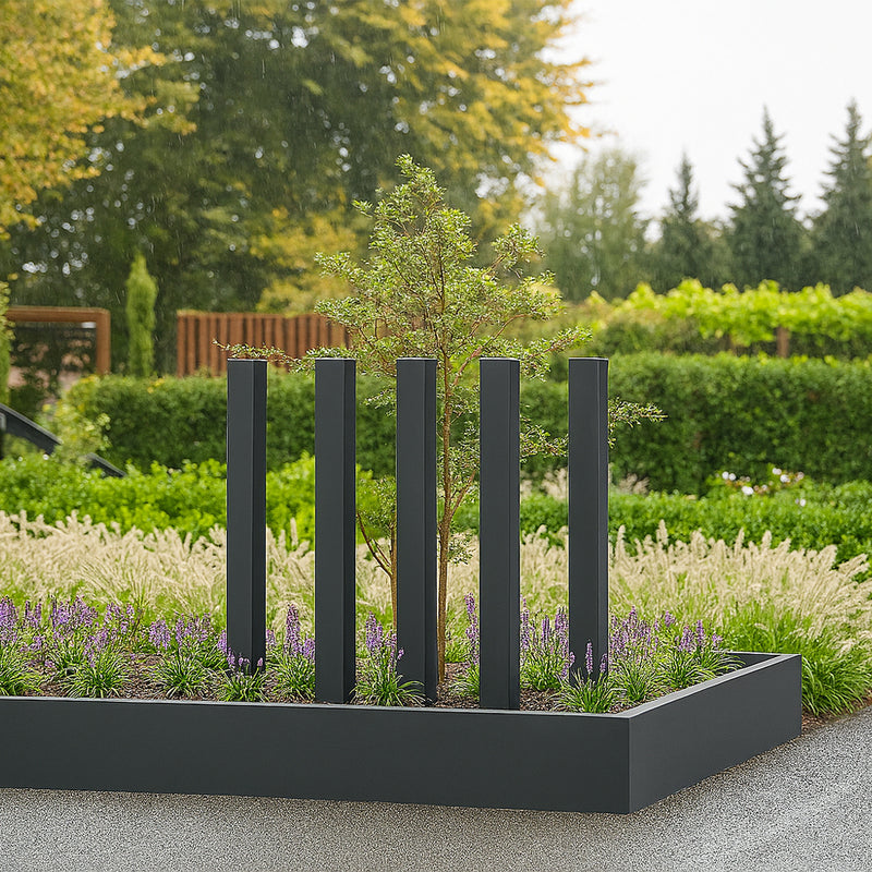 Gecoat staal tuinpaal 10 x 10 x 200 cm – set van 5 Regular