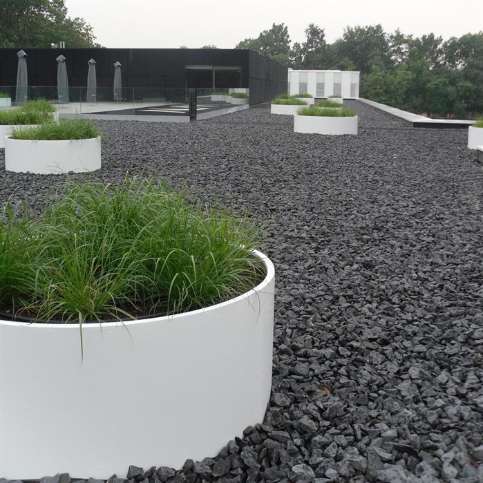 CIRCUM aluminium plantenbak rond ø120x40 cm met bodem