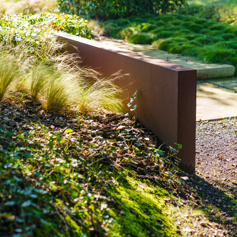 Cortenstahl Gartenmauer | 150 x 15 x 80 cm