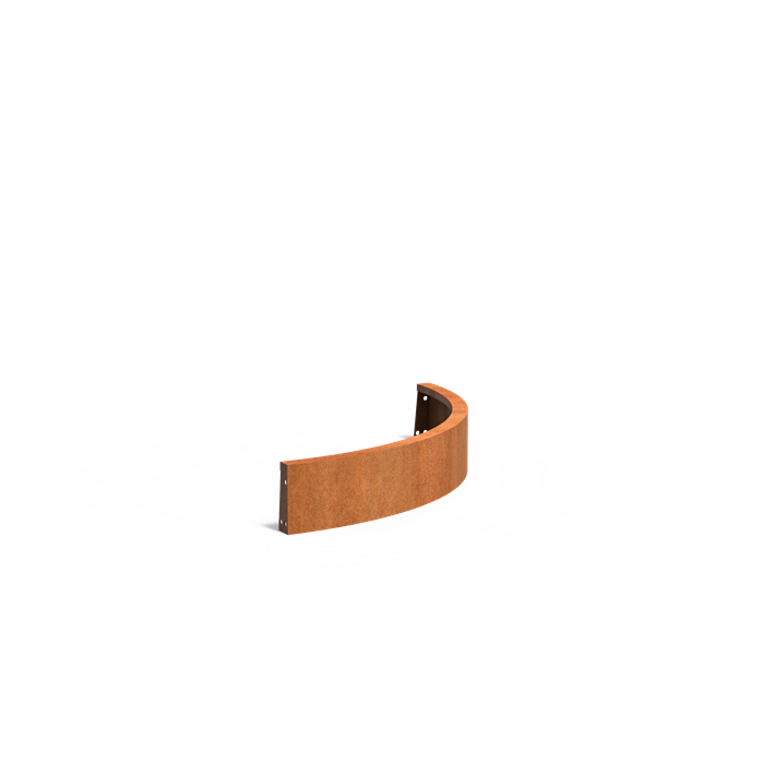 Stützwand aus Cortenstahl – Außenbogen | 100 × 100 × 20 cm