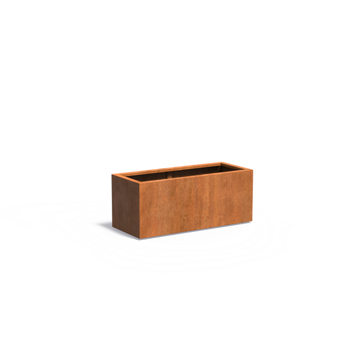 Cortenstahl Pflanzkübel CARREZ mit Boden | 120 x 50 x 50 cm