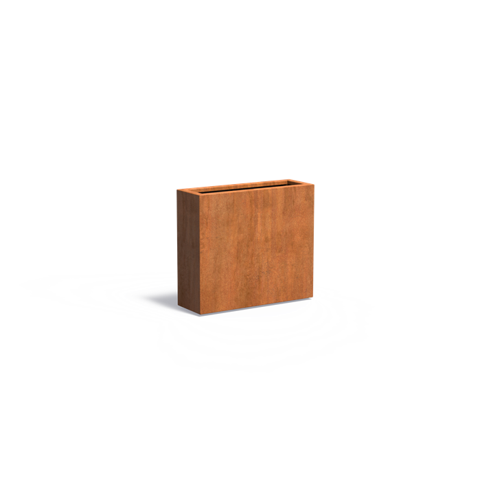 Cortenstahl Pflanzkübel CARREZ mit Boden | 90 x 30 x 80 cm