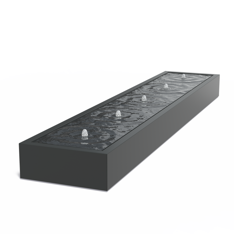 Aluminium watertafel 500 x 100 x 40 cm, incl. LED & pomp