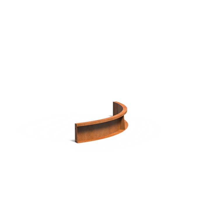Stützwand aus Cortenstahl – Innenbogen | 100 × 100 × 20 cm