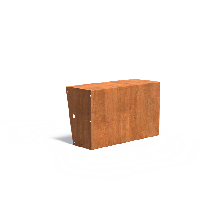 Cortenstalen keerwand 100 x 40 x 60 cm – recht, brede zitrand