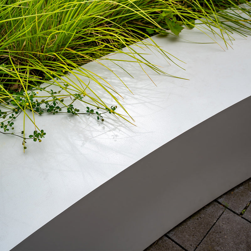 Aluminium keerwand 100 x 40 x 40 cm – recht, brede zitrand