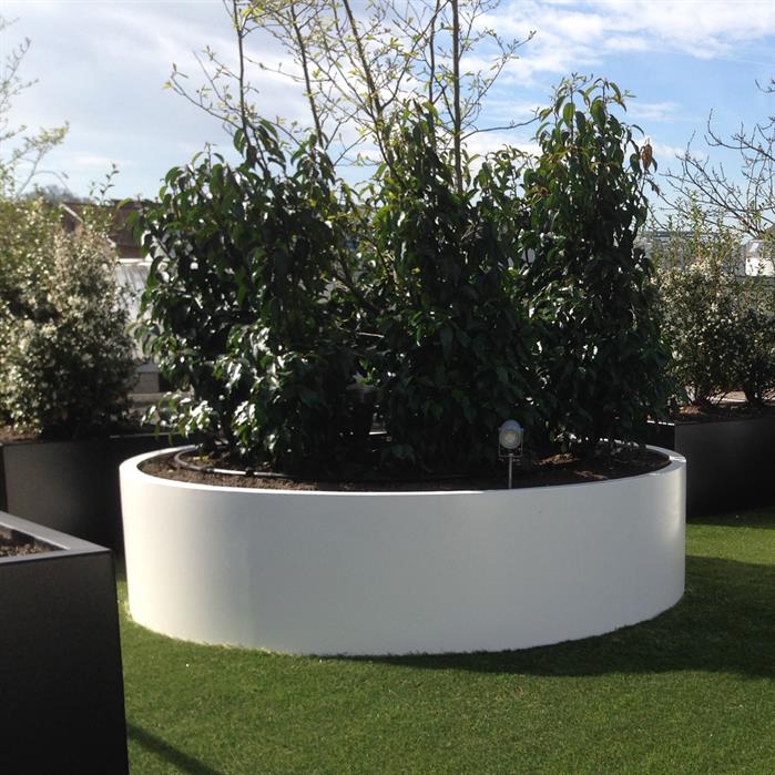 CIRCUM aluminium plantenbak rond ø120x40 cm met bodem