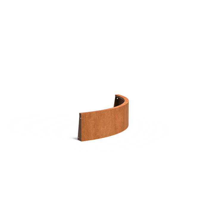 Stützwand aus Cortenstahl – Außenbogen  | 100 × 100 × 30 cm 