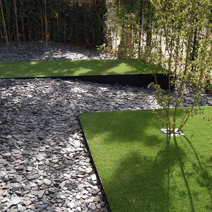 Cortenstaal kantopsluiting - binnenhoek geplette rand | 300 x 3 x 290 mm