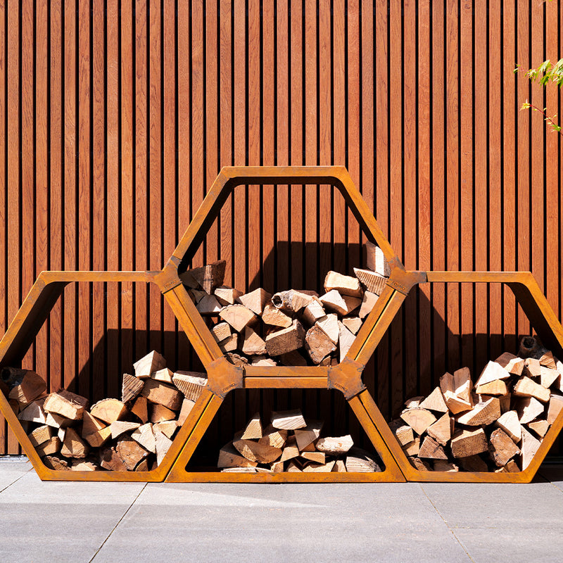 Koppelstuk HEX 110 x 170 x 25 mm - cortenstaal
