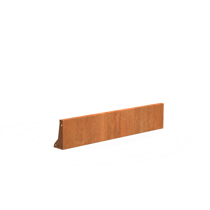 Stützwand aus Cortenstahl – Gerade | 100 × 15 x 30 cm