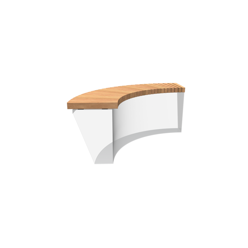 Hardhouten zitting binnenbocht rechte rand 100 x 100 x 7,2 cm – Garapa
