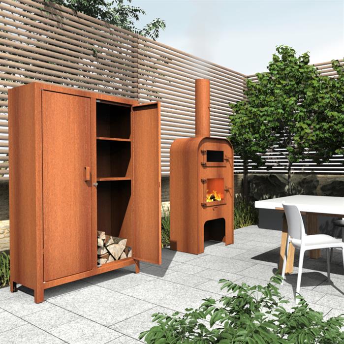 Forno houtopslag kast + GAP pizzaoven